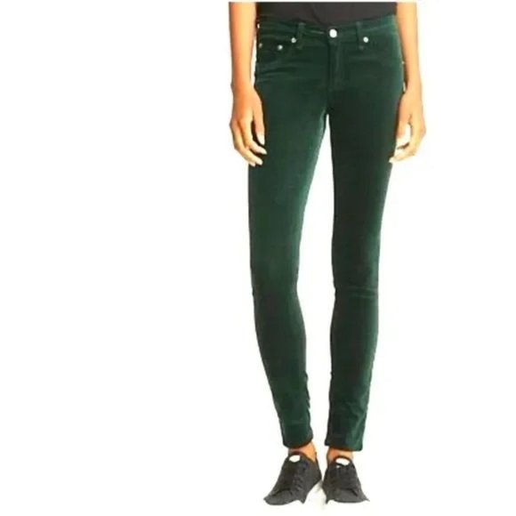 Rag & Bone Dark Green Scarab The Twill Legging Skinny Jeans Size 29 EUC - Picture 2 of 13